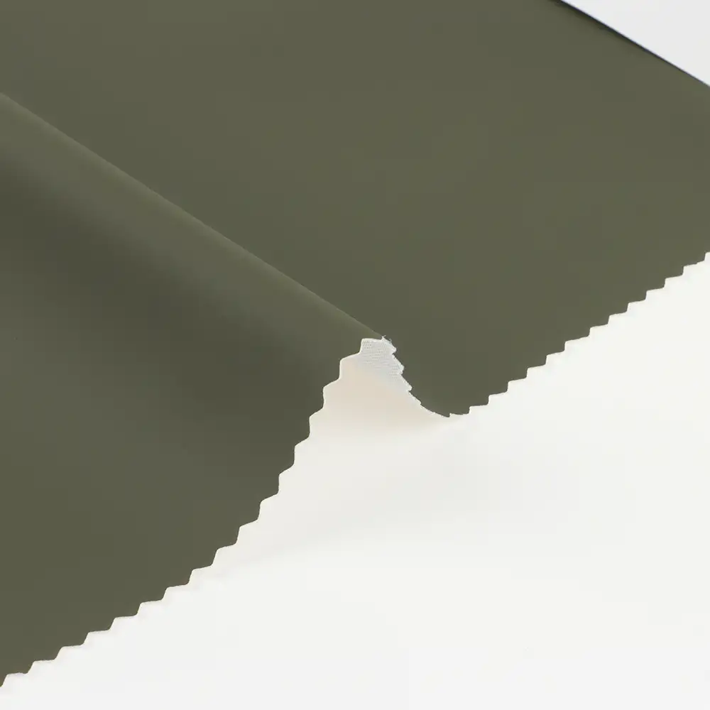 China Fabric for Blazer PU Woven Blended Fabric Polyester Olive Green color buy from China wholesaler bulk order at wholesale price free worldwide shipping Alibaba