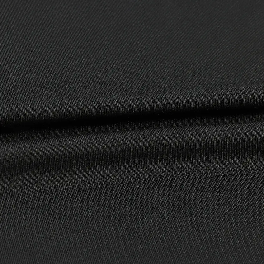 China Fabric for T-Shirt,Pajamas,Loungewear,Yoga Pants,Tracksuits Single Jersey Knit Fabric Polyester Spandex Black color buy from China wholesaler bulk order at wholesale price free worldwide shipping Alibaba