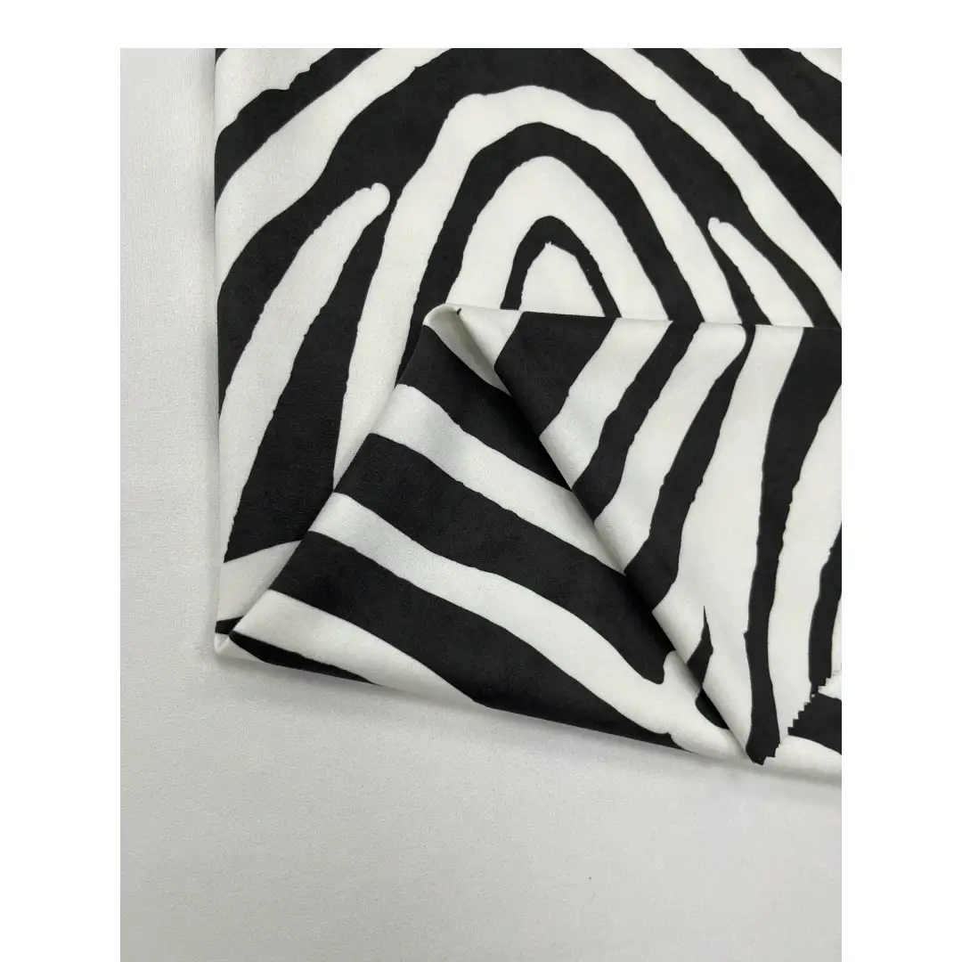 China Fabric for Jacket,Pants,Blazer Weft Suede Knit Fabric Polyester Elastane 黑白 color buy from China wholesaler bulk order at wholesale price free worldwide shipping Alibaba