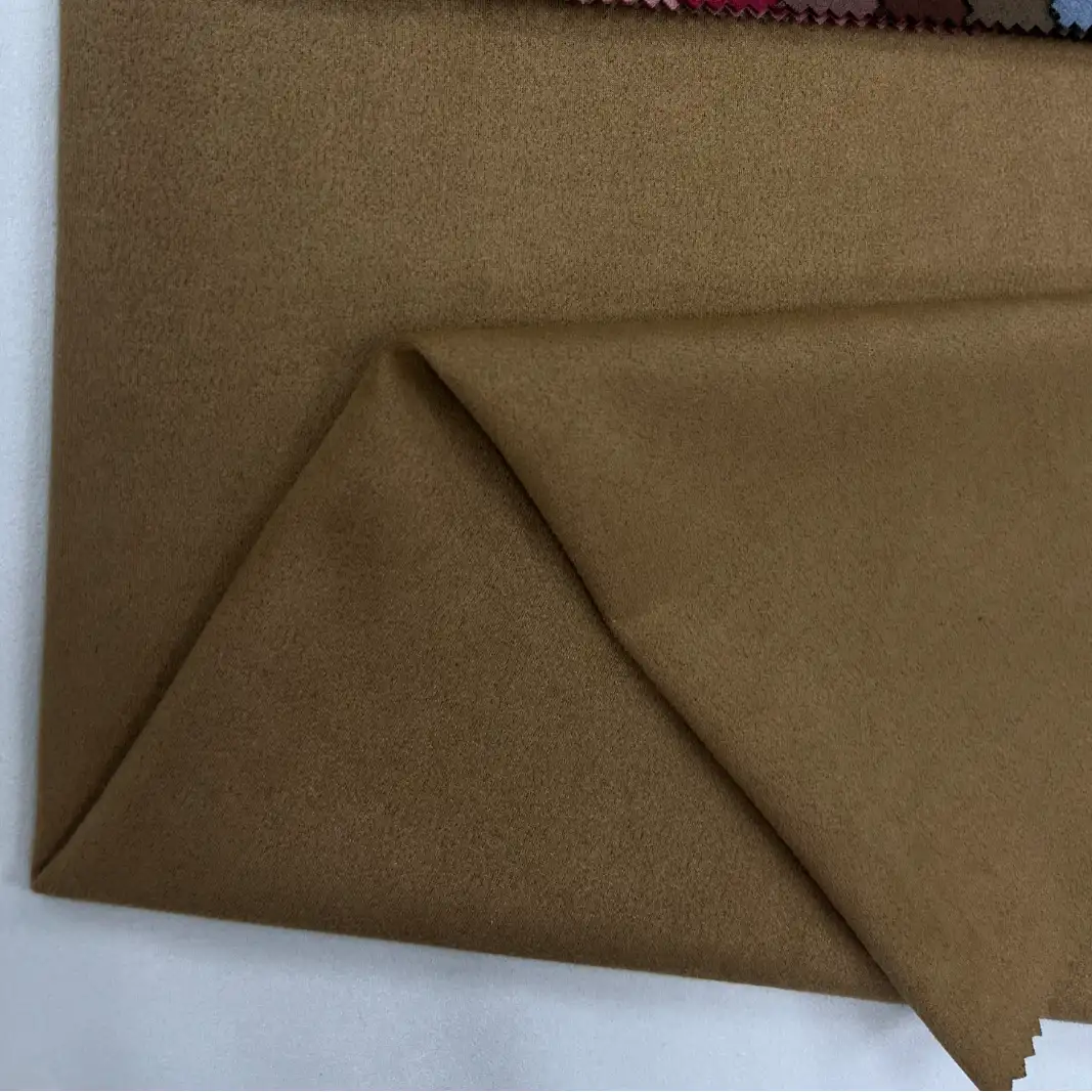 China Fabric for Jacket,Pants,Blazer Weft Suede Knit Fabric Polyester Elastane 浅棕 color buy from China wholesaler bulk order at wholesale price free worldwide shipping Alibaba