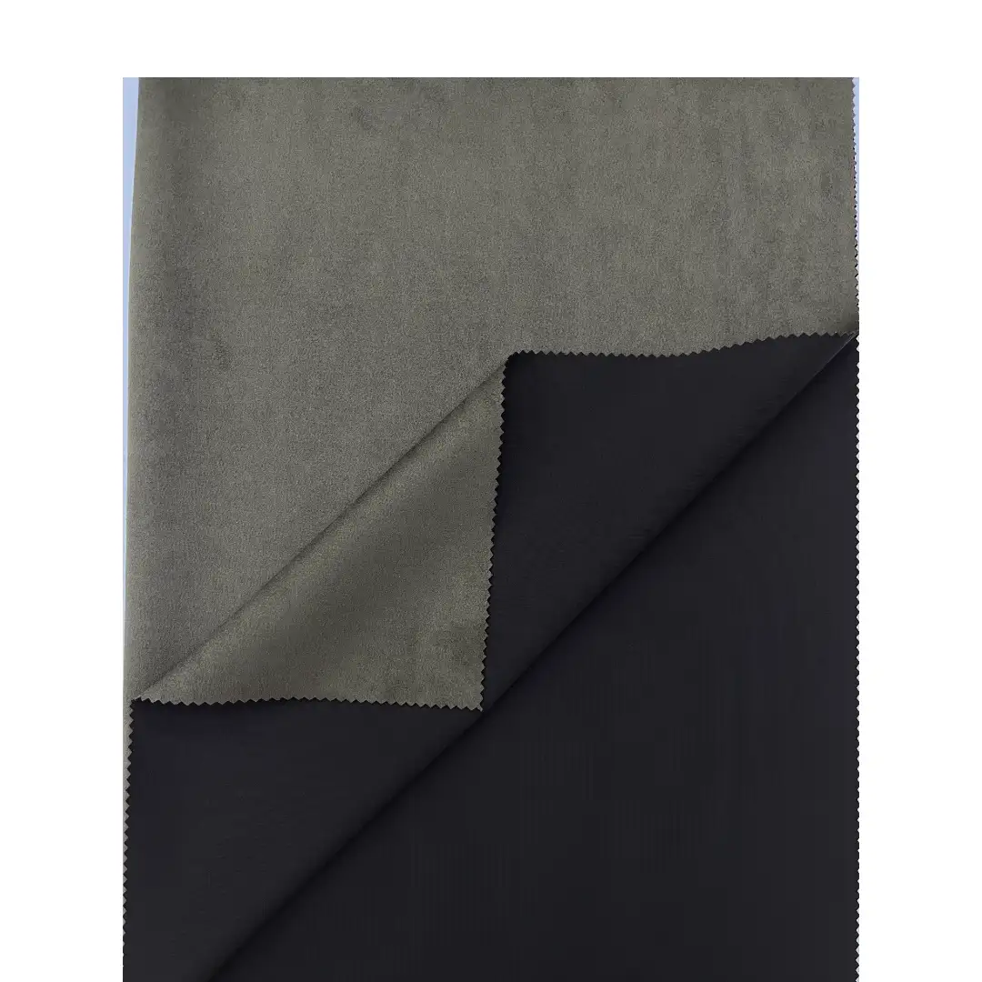 China Fabric for Jacket,Pants,Blazer Weft Suede Knit Fabric Polyester Elastane 军绿 color buy from China wholesaler bulk order at wholesale price free worldwide shipping Alibaba