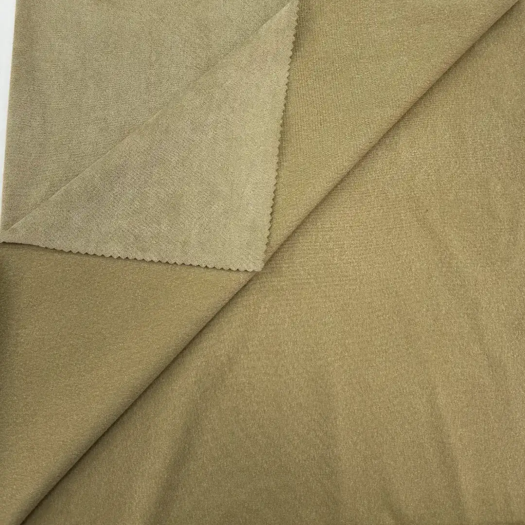 China Fabric for Jacket,Blazer Warp Suede Knit Fabric Polyester Elastane 卡色 color buy from China wholesaler bulk order at wholesale price free worldwide shipping Alibaba