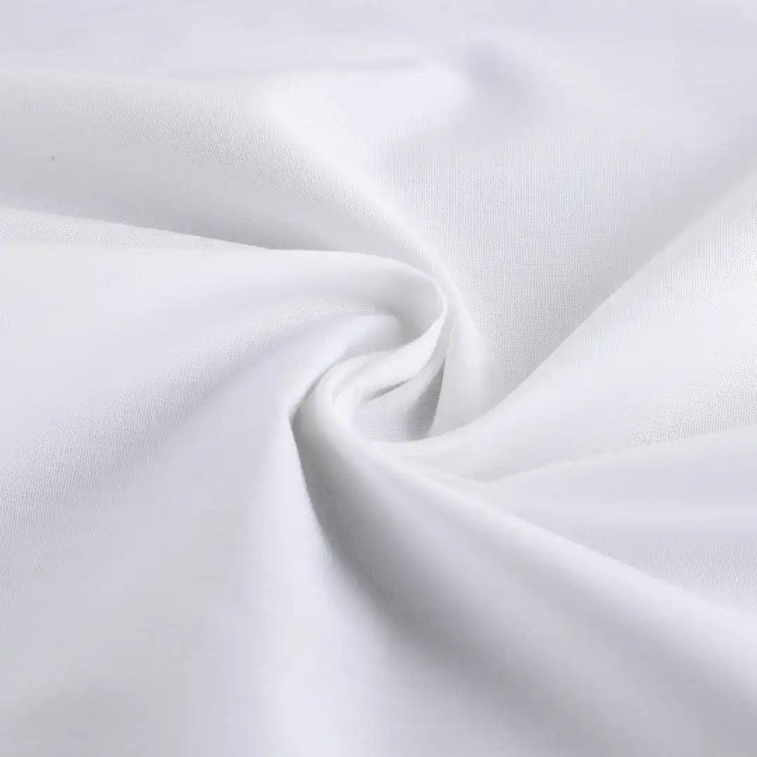 China Fabric for Blouse,Skirt,Crop Top Cotton Poplin Natural Woven Fabric BCI Cotton Spandex White color buy from China wholesaler bulk order at wholesale price free worldwide shipping Alibaba