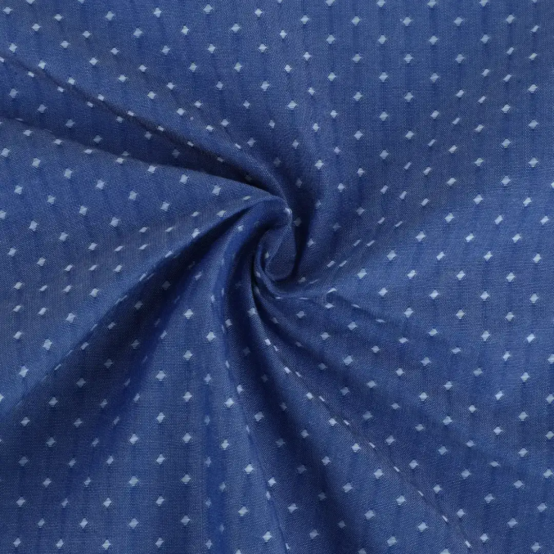 China Fabric for Shirt,Crop Top,Skirt Cotton Dobby Natural Woven Fabric Cotton Blue YD color buy from China wholesaler bulk order at wholesale price free worldwide shipping Alibaba