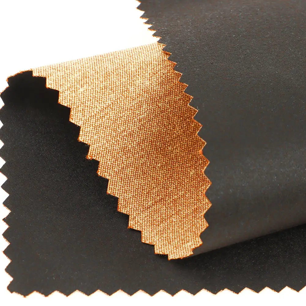 China Fabric for Blazer PU Woven Blended Fabric Cotton Brown color buy from China wholesaler bulk order at wholesale price free worldwide shipping Alibaba