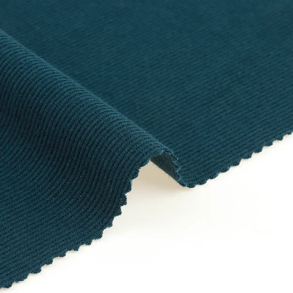 China Fabric for Tank Top,Crop Top,Hoodie Rib Knit Fabric Polyester Cotton Spandex Green color buy from China wholesaler bulk order at wholesale price free worldwide shipping Alibaba