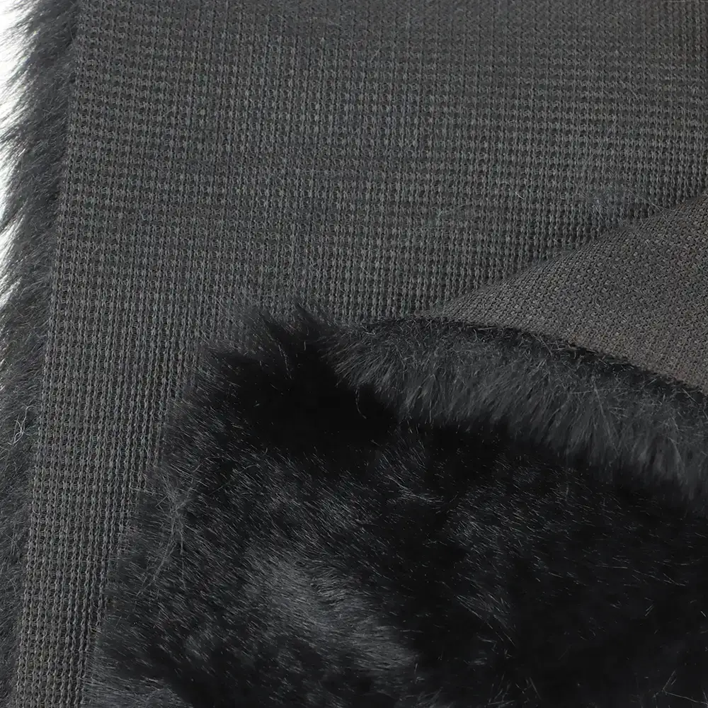 China Fabric for Hoodie,Sweatshirt Fake Fur Knit Fabric Polyester Black color buy from China wholesaler bulk order at wholesale price free worldwide shipping Alibaba