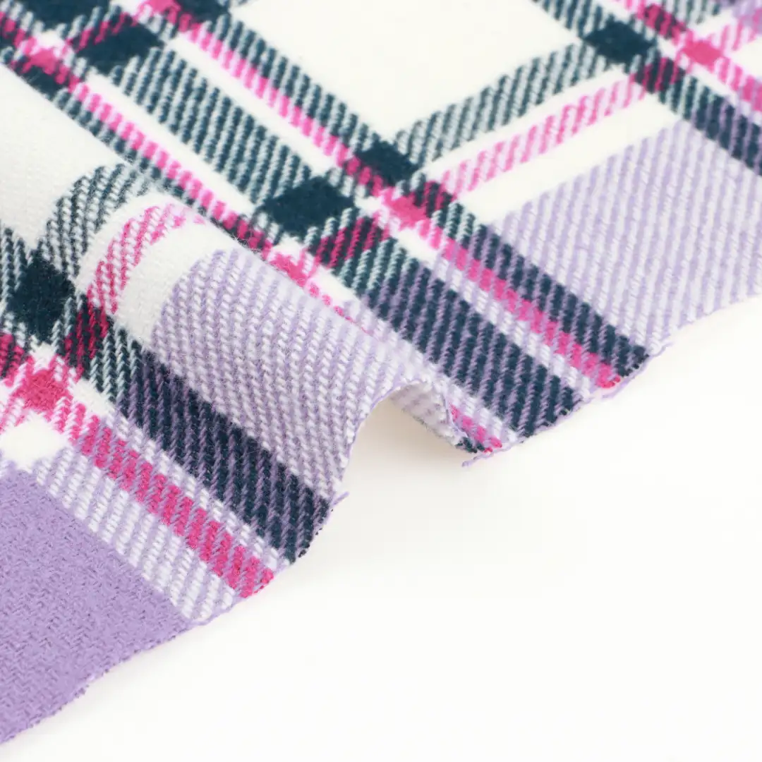 China Fabric for Shirt,Crop Top,Skirt,Over Shirt Cotton YD Flannel Natural Woven Fabric Cotton Polyester Purple and White color buy from China wholesaler bulk order at wholesale price free worldwide shipping Alibaba
