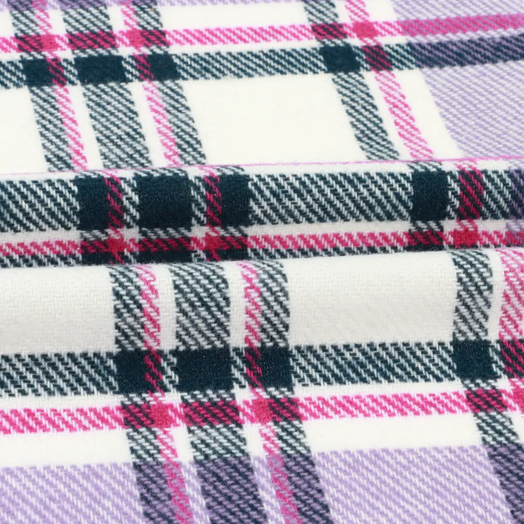 China Fabric for Shirt,Crop Top,Skirt,Over Shirt Cotton YD Flannel Natural Woven Fabric Cotton Polyester Purple and White color buy from China wholesaler bulk order at wholesale price free worldwide shipping Alibaba