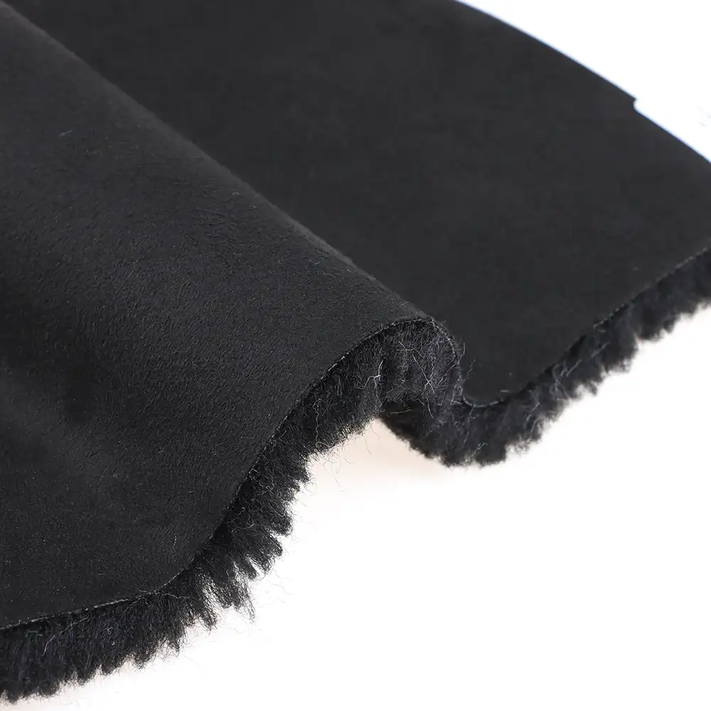 China Fabric for Pants,Blazer Weft Suede Knit Fabric Polyester Black color buy from China wholesaler bulk order at wholesale price free worldwide shipping Alibaba