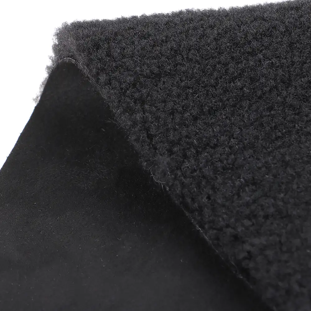 China Fabric for Pants,Blazer Weft Suede Knit Fabric Polyester Black color buy from China wholesaler bulk order at wholesale price free worldwide shipping Alibaba