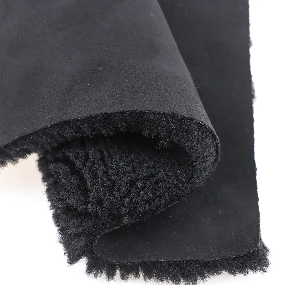 China Fabric for Pants,Blazer Weft Suede Knit Fabric Polyester Black color buy from China wholesaler bulk order at wholesale price free worldwide shipping Alibaba