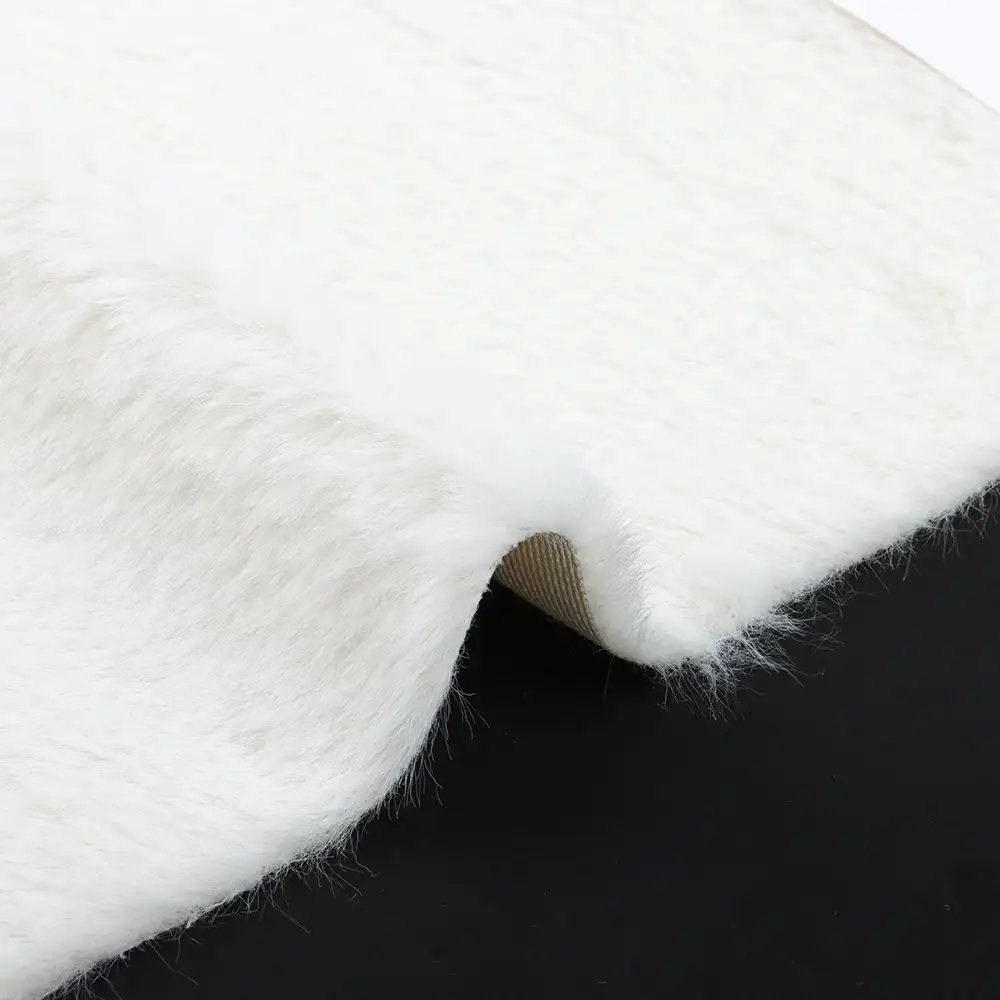 China Fabric for Trench Coat,Overcoat Fake Fur Knit Fabric Polyester Off-white color buy from China wholesaler bulk order at wholesale price free worldwide shipping Alibaba