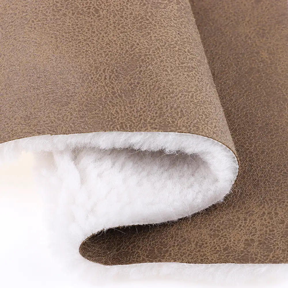 China Fabric for Pants,Blazer Weft Suede Knit Fabric Polyester Brown color buy from China wholesaler bulk order at wholesale price free worldwide shipping Alibaba