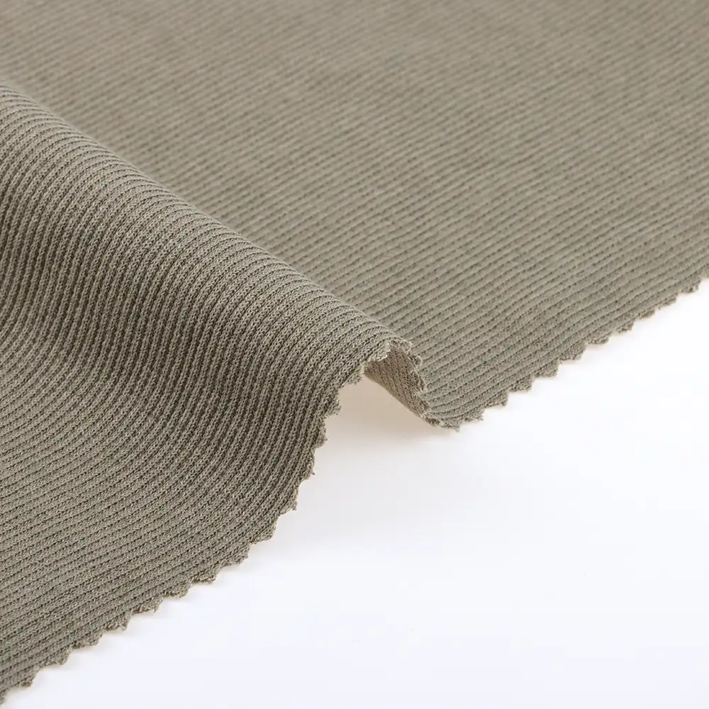 China Fabric for Tank Top,Crop Top,Hoodie Rib Knit Fabric Cotton Spandex Green color buy from China wholesaler bulk order at wholesale price free worldwide shipping Alibaba