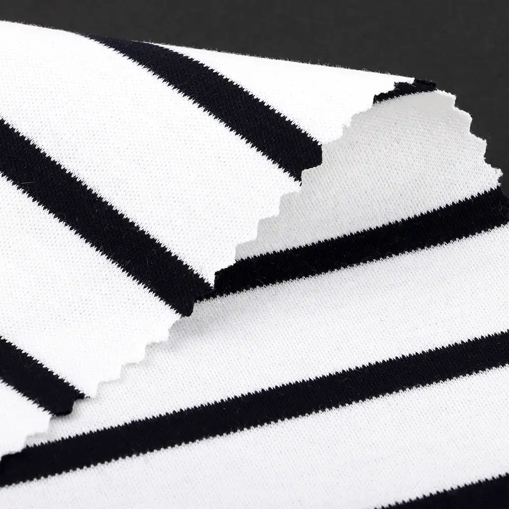 China Fabric for Tank Top,Crop Top,Pajamas Interlock Knit Fabric Cotton Black and White color buy from China wholesaler bulk order at wholesale price free worldwide shipping Alibaba