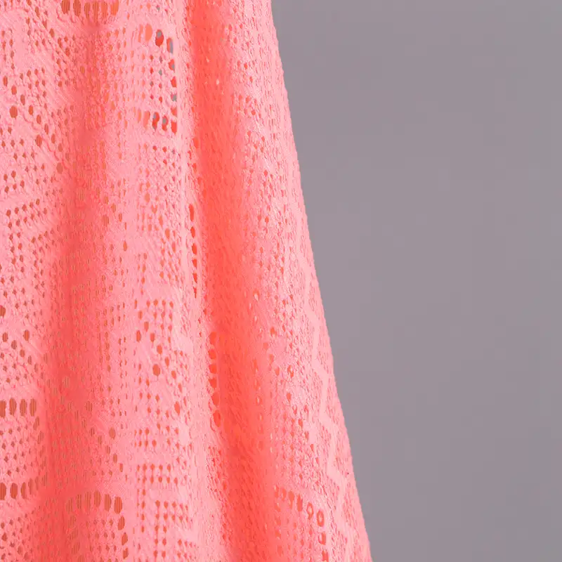 China Fabric for Shirt,Skirt Lace Knit Fabric Polyester Spandex pink color buy from China wholesaler bulk order at wholesale price free worldwide shipping Alibaba