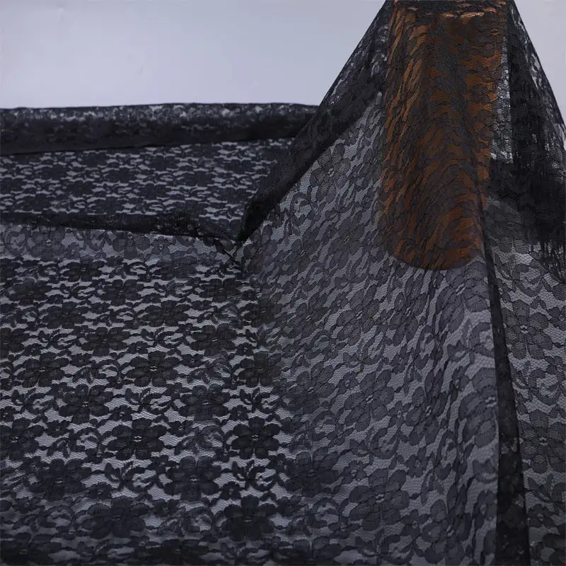 China Fabric for Skirt Lace Knit Fabric Polyester Black color buy from China wholesaler bulk order at wholesale price free worldwide shipping Alibaba