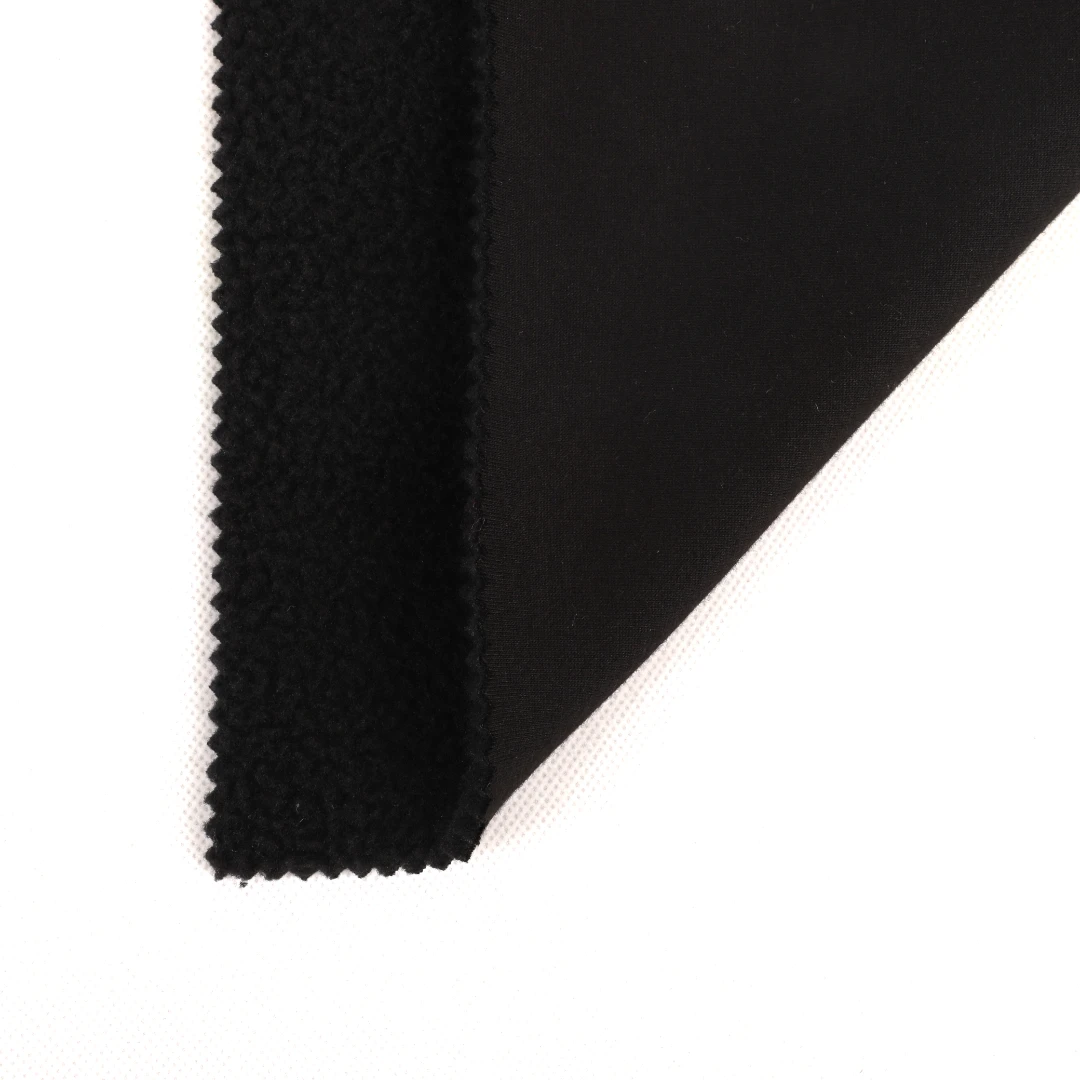 China Fabric for Overcoat,Bomber Jacket,Trench Coat Sherpa Knit Fabric Cotton Polyester Black color buy from China wholesaler bulk order at wholesale price free worldwide shipping Alibaba