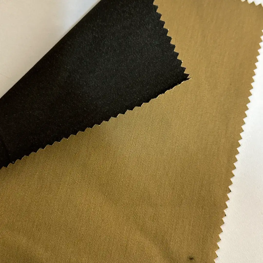 China Fabric for Blouse,Skirt,Crop Top Polyester Gabardine Synthetic Woven Fabric Polyester Cotton Spandex Khaki color buy from China wholesaler bulk order at wholesale price free worldwide shipping Alibaba