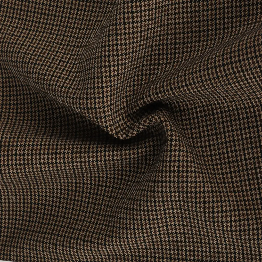 China Fabric for Blazer,Skirt,Suit Polyester Jacquard Synthetic Woven Fabric Polyester Rayon Spandex Brown/Black color buy from China wholesaler bulk order at wholesale price free worldwide shipping Alibaba