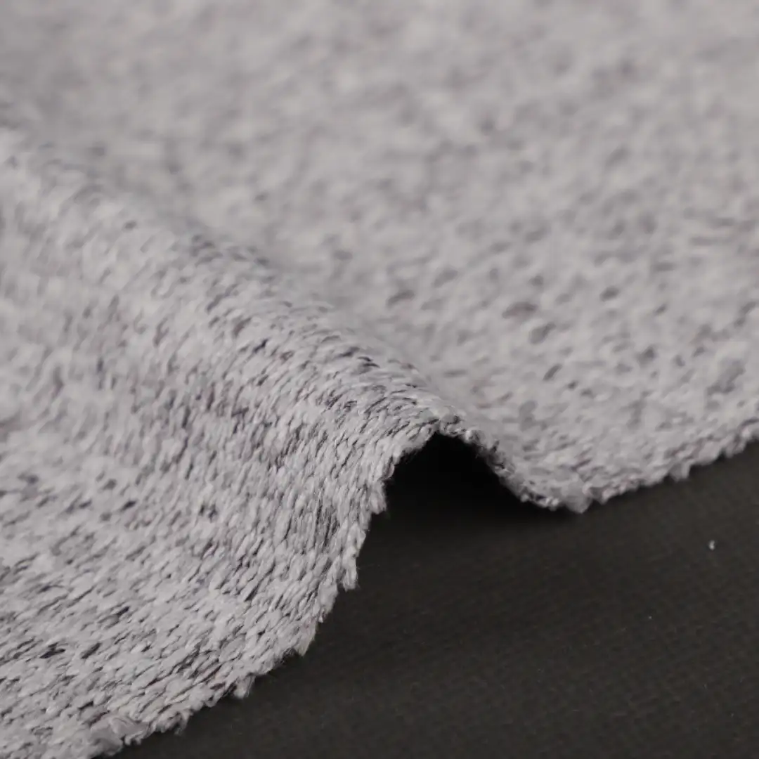 China Fabric for Loungewear,Sweatshirt,Hoodie Hacci Knit Fabric Polyester Grey Mélange color buy from China wholesaler bulk order at wholesale price free worldwide shipping Alibaba