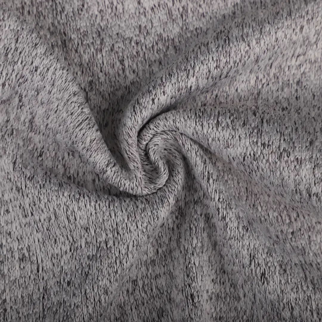 China Fabric for Loungewear,Sweatshirt,Hoodie Hacci Knit Fabric Polyester Grey Mélange color buy from China wholesaler bulk order at wholesale price free worldwide shipping Alibaba