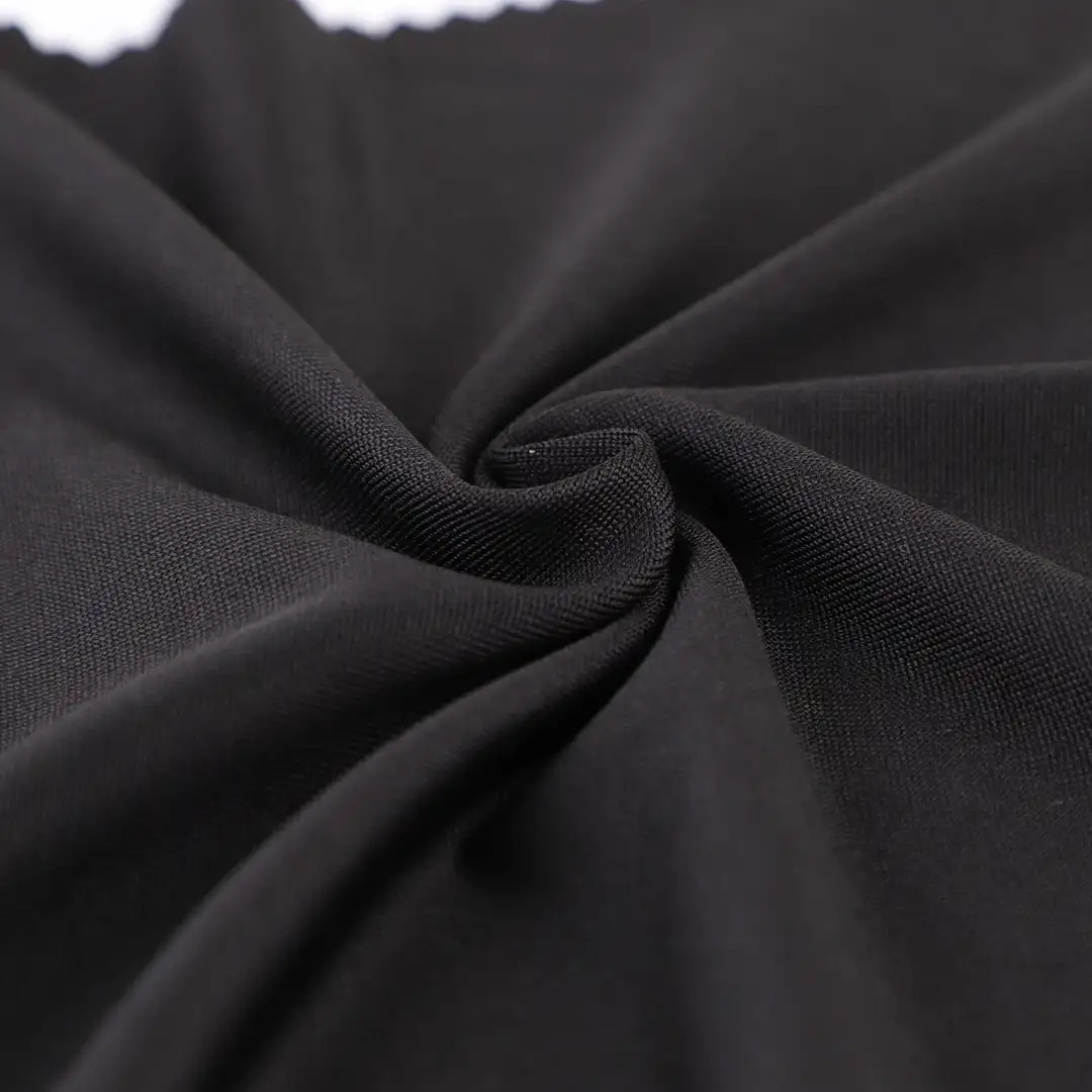 China Fabric for T-Shirt,Pajamas,Loungewear,Yoga Pants,Tracksuits Single Jersey Knit Fabric Polyester Spandex Black color buy from China wholesaler bulk order at wholesale price free worldwide shipping Alibaba