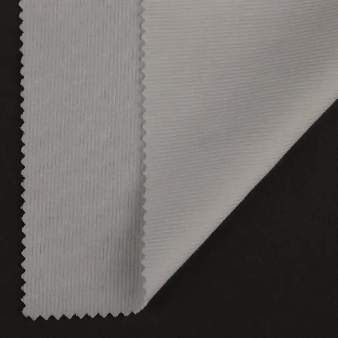 China Fabric for Crop Top,Hoodie,Tank Top Rib Knit Fabric Cotton Polyester Spandex White color buy from China wholesaler bulk order at wholesale price free worldwide shipping Alibaba
