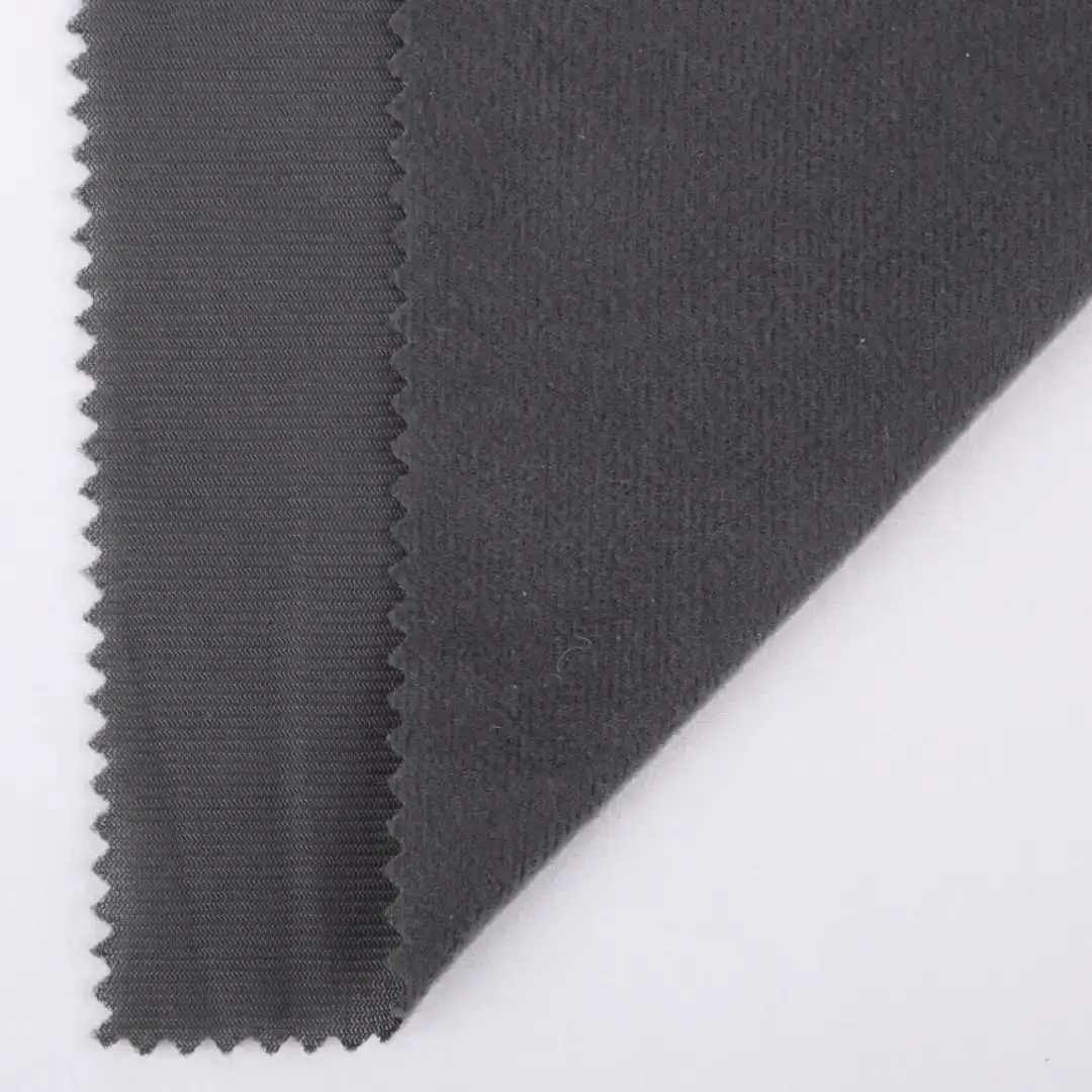 China Fabric for Pajamas,Loungewear,Hoodie Tricot Brush Knit Fabric Polyester Dark Grey color buy from China wholesaler bulk order at wholesale price free worldwide shipping Alibaba