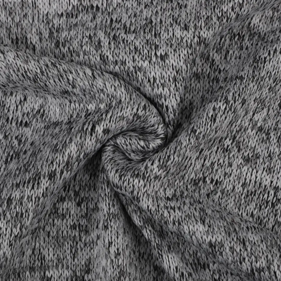 China Fabric for Loungewear,Sweatshirt,Hoodie Hacci Knit Fabric Polyester Grey Mélange color buy from China wholesaler bulk order at wholesale price free worldwide shipping Alibaba