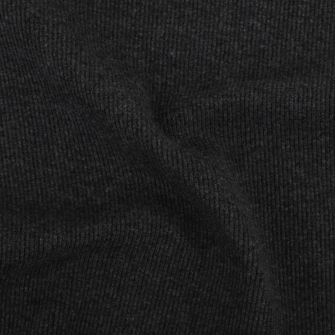 China Fabric for Crop Top,Hoodie,Tank Top Rib Knit Fabric Cotton Polyester Spandex Grey color buy from China wholesaler bulk order at wholesale price free worldwide shipping Alibaba
