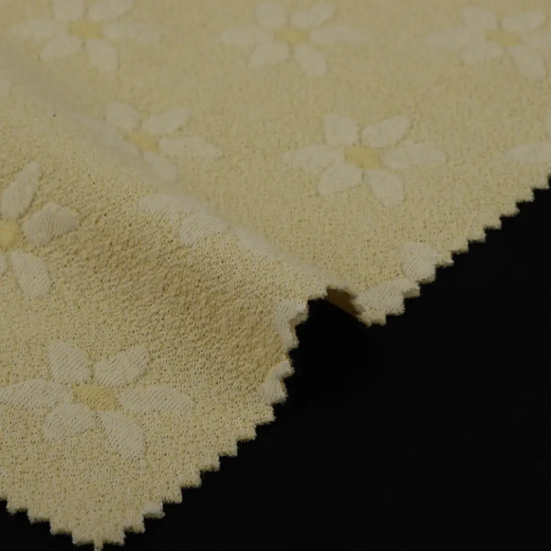 China Fabric for Waistcoat,Blazer Weft Jacquard Knit Fabric Cotton Polyester Spandex Yellow color buy from China wholesaler bulk order at wholesale price free worldwide shipping Alibaba