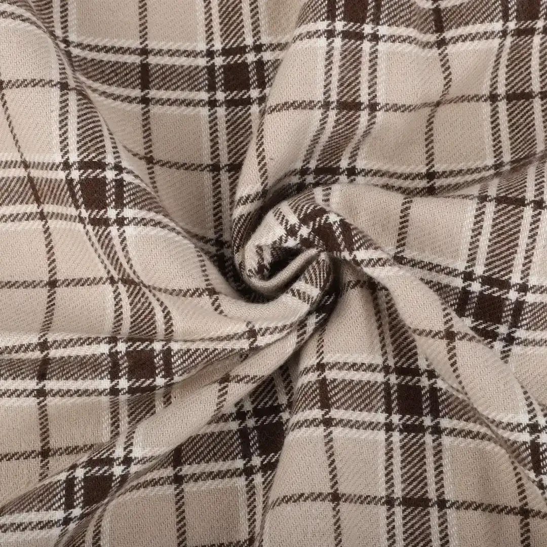Bangladesh Fabric for Shirt,Crop Top,Skirt,Over Shirt Cotton YD Flannel Natural Woven Fabric BCI Cotton Brown Check color buy from Bangladesh wholesaler bulk order at wholesale price free worldwide shipping Alibaba