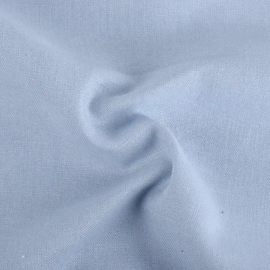 linen fabric price in bangladesh light blue fabric in 209gsm for men's shirt formal shirt women's blouse natural woven fabric cotton fabric, linen and cotton blend fabric, plain dyed fabric, top fabric supplier in Bangladeshi top fabric wholesaler in bangladesh, fabric bulk order at wholesale price, free shipping