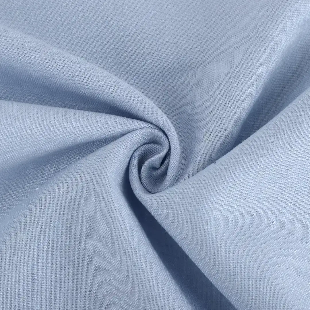 linen fabric price in bangladesh light blue fabric in 209gsm for men's shirt formal shirt women's blouse natural woven fabric cotton fabric, linen and cotton blend fabric, plain dyed fabric, top fabric supplier in Bangladeshi top fabric wholesaler in bangladesh, fabric bulk order at wholesale price, free shipping
