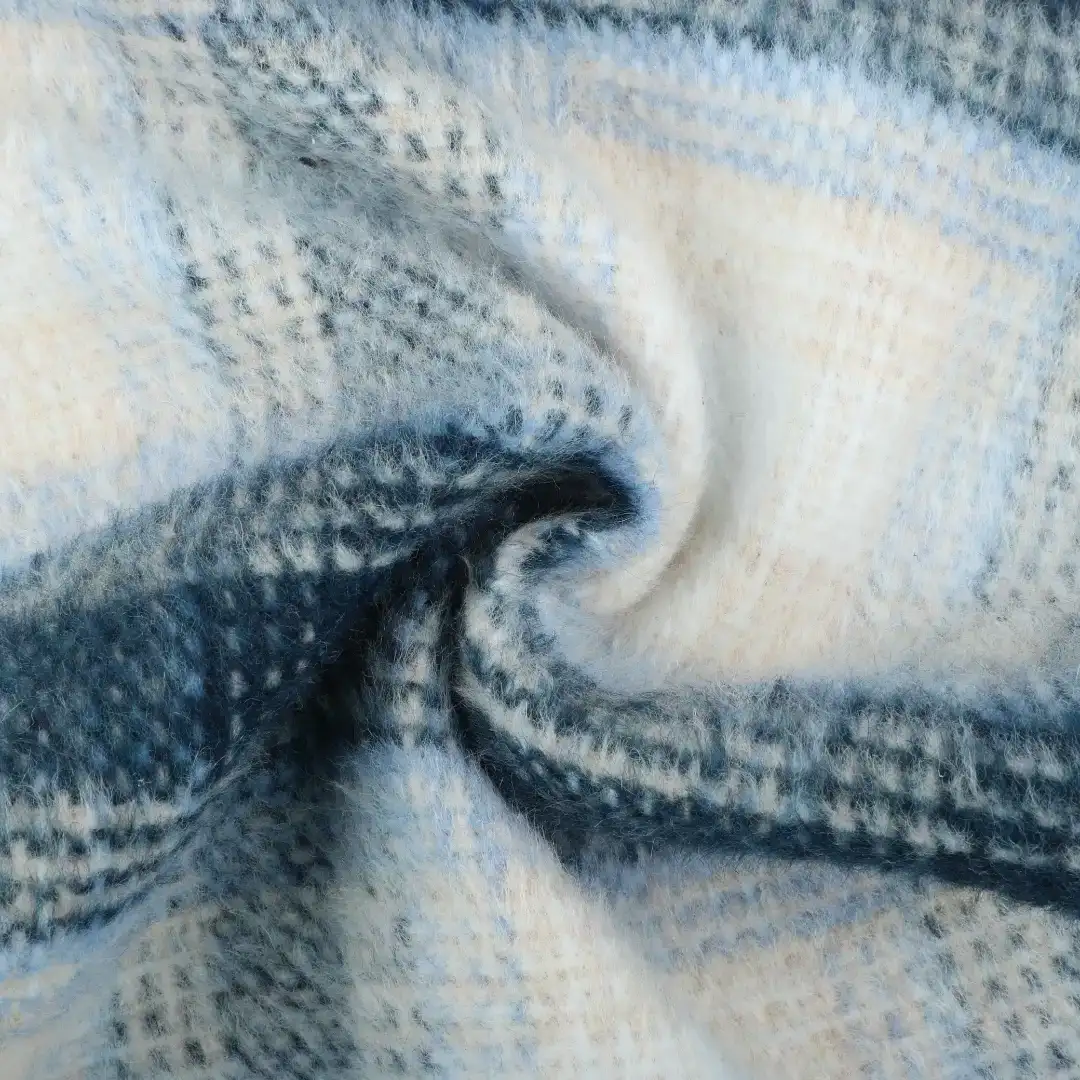 Bangladesh Fabric for Hoodie,Blazer,Skirt Knit Woolen Fabric Woolen Polyester Blue Check color buy from Bangladesh wholesaler bulk order at wholesale price free worldwide shipping Alibaba