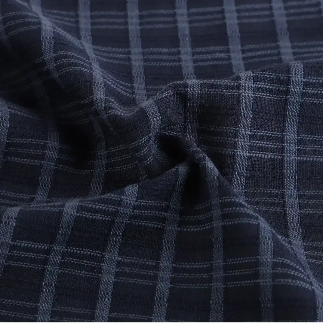 Bangladesh Fabric for Shirt,Crop Top,Skirt Cotton Dobby Natural Woven Fabric Cotton Navy color buy from Bangladesh wholesaler bulk order at wholesale price free worldwide shipping Alibaba