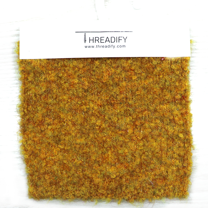 China Yarn for Crop Top Pullover (Sweater),Dresses (Cardigan Open) (Sweater) Boucle Yarn Fancy Yarn Recycled Polyester Polyester Acrylic Wool Spandex Yellow color buy from China wholesaler bulk order at wholesale price free worldwide shipping Alibaba