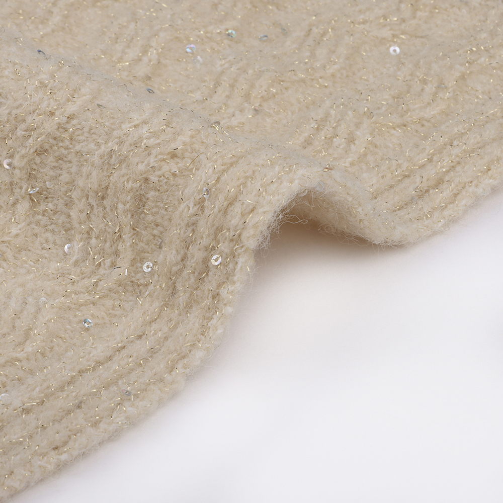 China Yarn for Open Cardigan (Sweater),Round Neck Pullover (Sweater),Hoodie  (Sweater) Mossy Yarn Fancy Yarn Recycled Nylon Lurex beige color buy from China wholesaler bulk order at wholesale price free worldwide shipping Alibaba