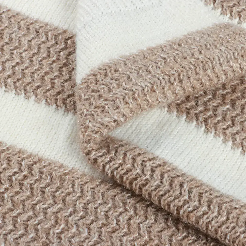 China Yarn for Open Cardigan (Sweater),Hoodie  (Sweater),Round Neck Pullover (Sweater) Mossy Yarn Fancy Yarn Recycled Polyester Acrylic Nylon Wool Brown Stripe color buy from China wholesaler bulk order at wholesale price free worldwide shipping Alibaba