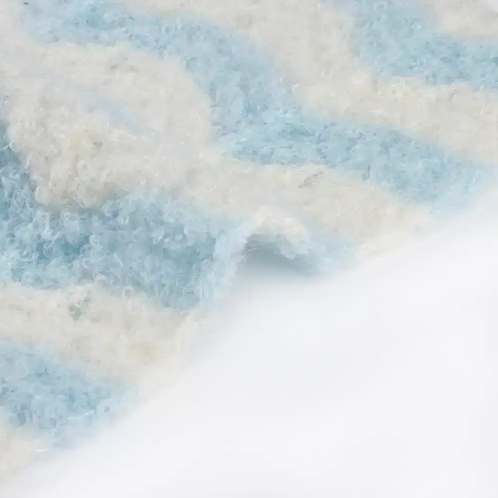 China Yarn for Half-Zipper Cardigan (Sweater),Knitted Jacket (Sweater),Knitted Trousers (Sweater) Boucle Yarn Fancy Yarn Recycled Polyester blue color buy from China wholesaler bulk order at wholesale price free worldwide shipping Alibaba