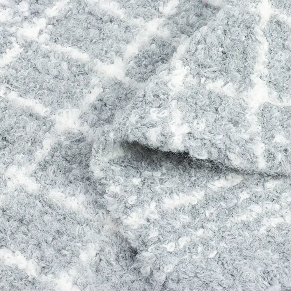 China Yarn for Knitted Jacket (Sweater),Hoodie  (Sweater),Half-Zipper Cardigan (Sweater) Boucle Yarn Fancy Yarn Polyester Acrylic Spandex grey color buy from China wholesaler bulk order at wholesale price free worldwide shipping Alibaba