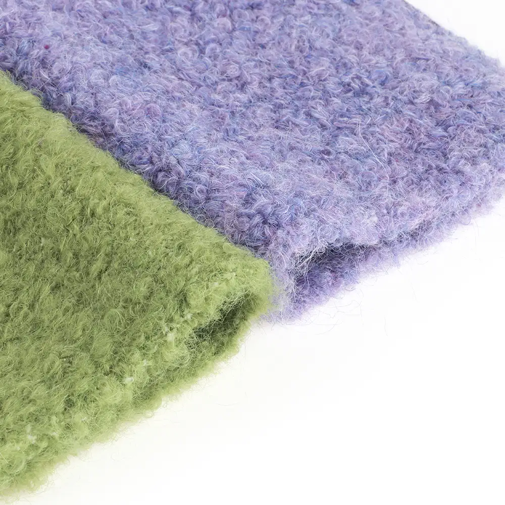 China Yarn for Dresses (Cardigan Button) (Sweater),Ladies Vest (Sweater)  Boucle Yarn Fancy Yarn Recycled Polyester Nylon Polyester Wool Spandex violet/green color buy from China wholesaler bulk order at wholesale price free worldwide shipping Alibaba