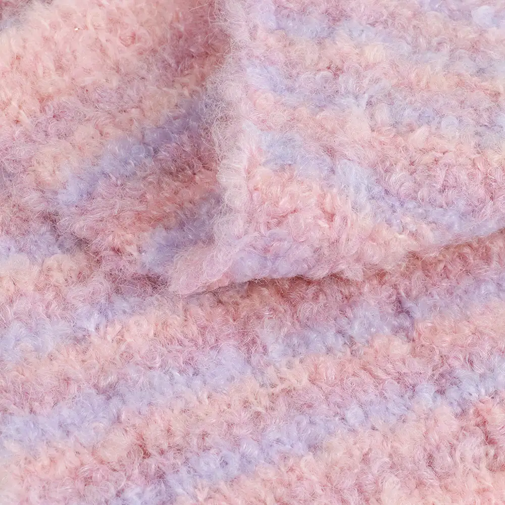China Yarn for Dresses (Cardigan Open) (Sweater),Crop Top Pullover (Sweater) Boucle Yarn Fancy Yarn Recycled Polyester Nylon Acrylic Wool pink color buy from China wholesaler bulk order at wholesale price free worldwide shipping Alibaba