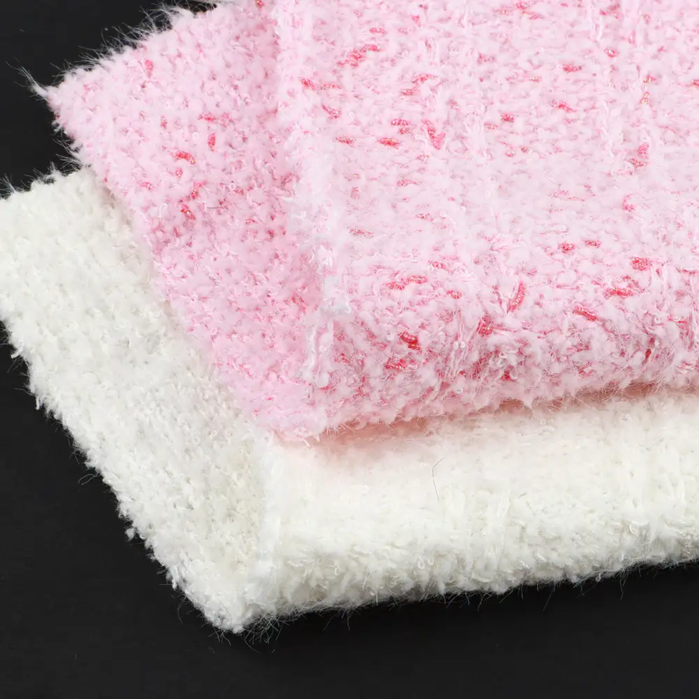 China Yarn for Dresses (Cardigan Open) (Sweater),Crop Top Pullover (Sweater) Teddy Yarn Fancy Yarn Polyester Nylon pink/white color buy from China wholesaler bulk order at wholesale price free worldwide shipping Alibaba