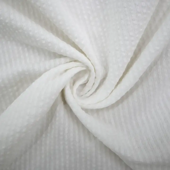 India Fabric for Crop Top,Skirt,Over Shirt Cotton Seersucker Natural Woven Fabric Cotton White color buy from India wholesaler bulk order at wholesale price free worldwide shipping Alibaba