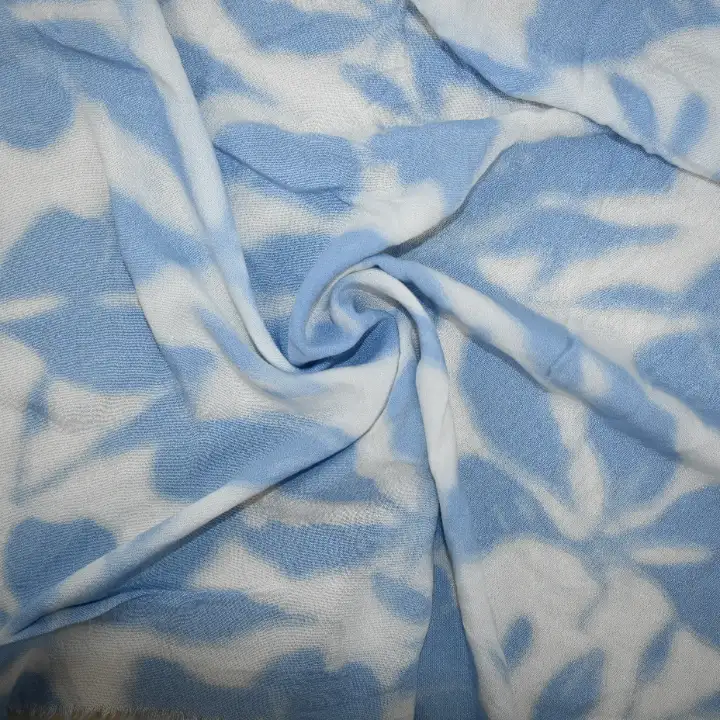 India Fabric for Shirt,Crop Top,Skirt,Over Shirt Viscose/Rayon Crepe Natural Woven Fabric Viscose Tye Dye Print color buy from India wholesaler bulk order at wholesale price free worldwide shipping Alibaba