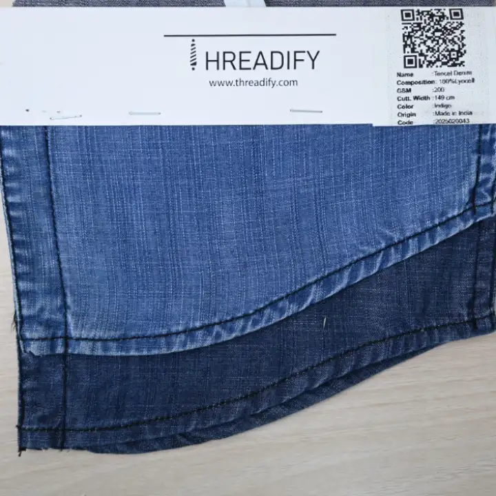 India Fabric for Denim Jacket,Denim Jacket Tencel Denim Denim Lyocell Indigo color buy from India wholesaler bulk order at wholesale price free worldwide shipping Alibaba