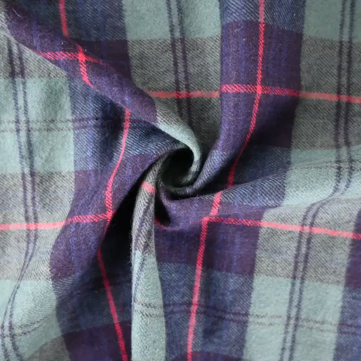 India Fabric for Shirt,Crop Top,Skirt,Over Shirt Cotton YD Flannel Natural Woven Fabric Cotton Green Check color buy from India wholesaler bulk order at wholesale price free worldwide shipping Alibaba